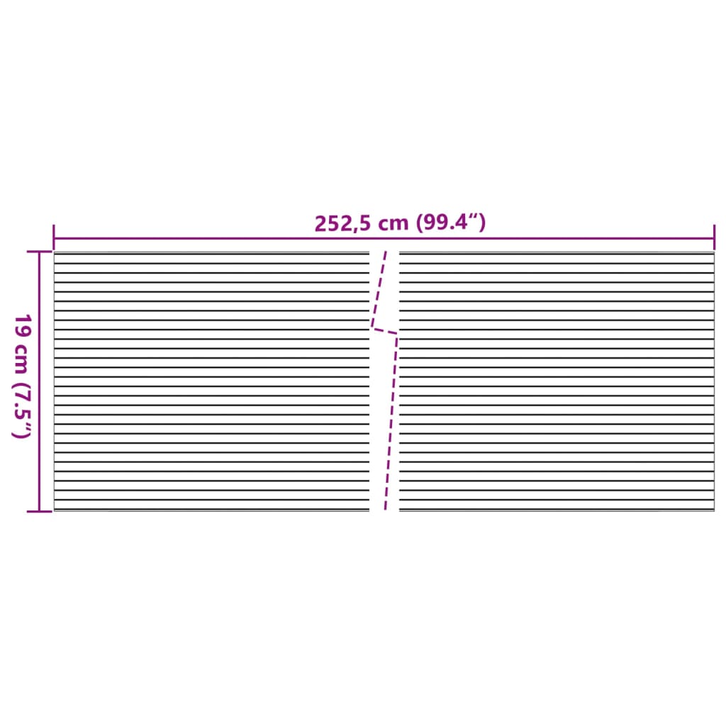 vidaXL Telas privacidade p/ jardim 10 pcs 252,5x19 cm PVC cinza pedra