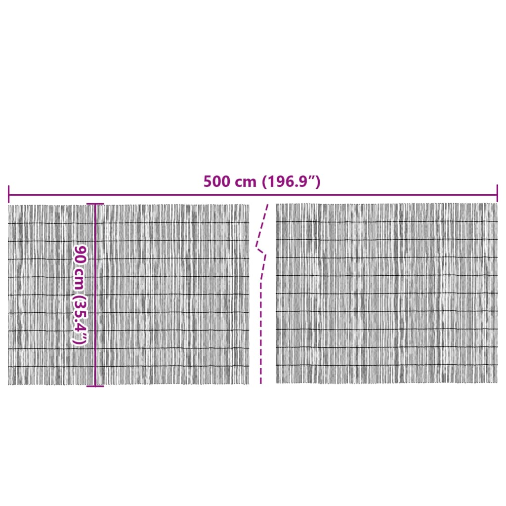 vidaXL Vedação de jardim 500x90 cm cana