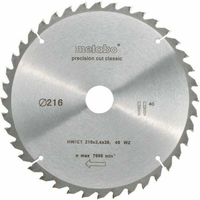 Metabo|Disco de corte Metabo 628060000 Serra circular Ø 216 mm Metabo|Disco de corte Metabo 628060000 Serra circular Ø 216 mm