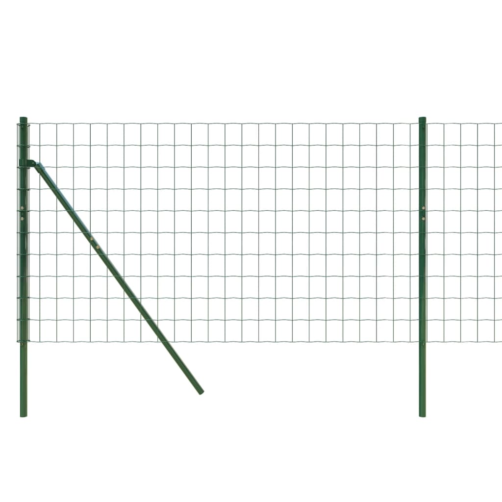 vidaXL Cerca de malha de arame 0,8x25 m aço galvanizado verde