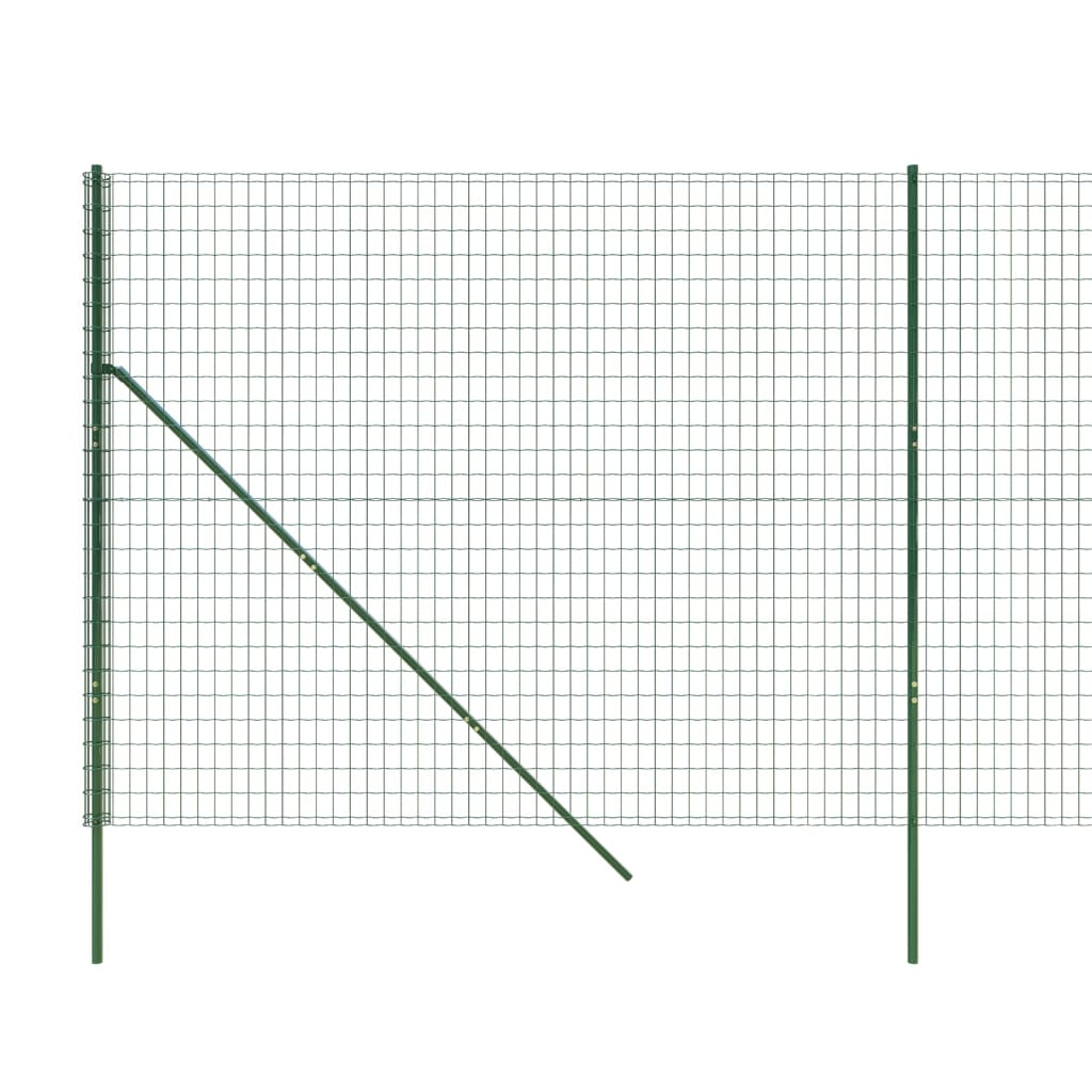 vidaXL Cerca de malha de arame 1,8x10 m aço galvanizado verde