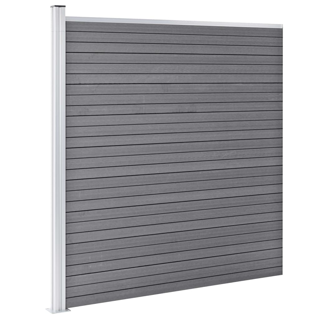 vidaXL Painel de vedação para jardim 1218x186 cm WPC cinzento