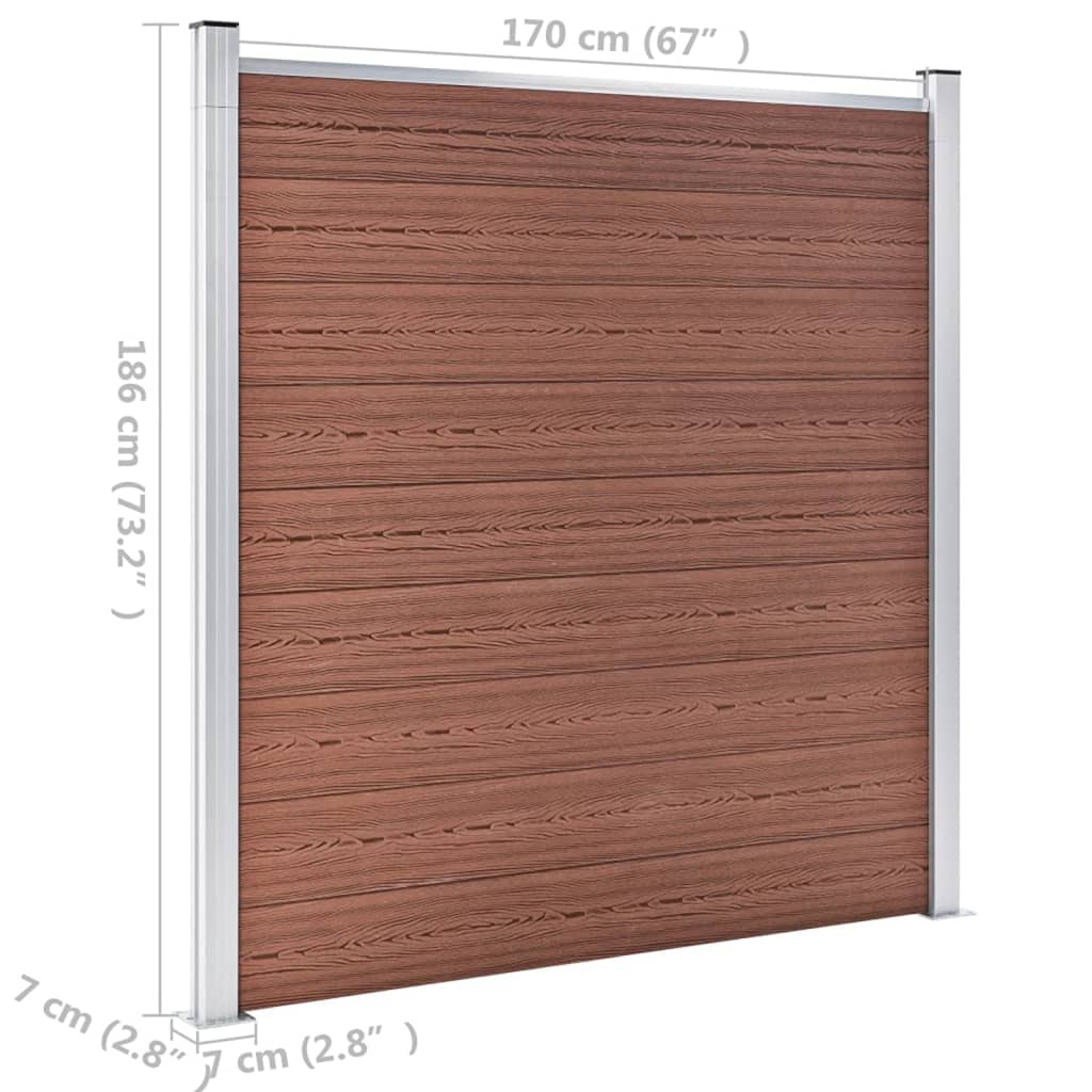 vidaXL Painel de vedação para jardim 1045x186 cm WPC castanho