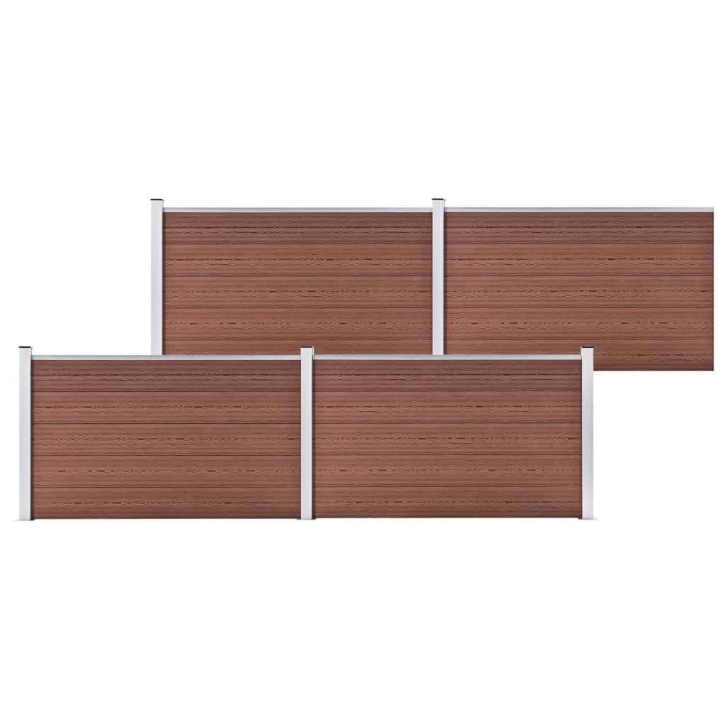 vidaXL Painel de vedação para jardim 699x106 cm WPC castanho