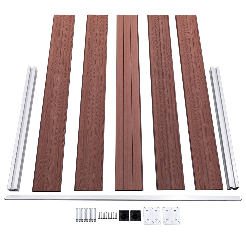 vidaXL Painel de vedação para jardim 699x106 cm WPC castanho