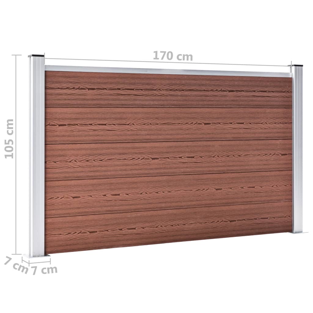 vidaXL Painel de vedação para jardim 699x106 cm WPC castanho