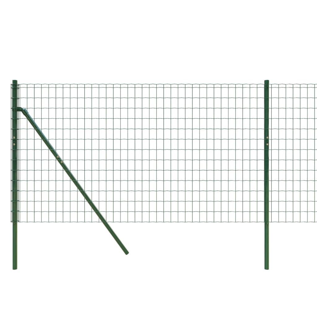 vidaXL Cerca de malha de arame 1,1x25 m aço galvanizado verde