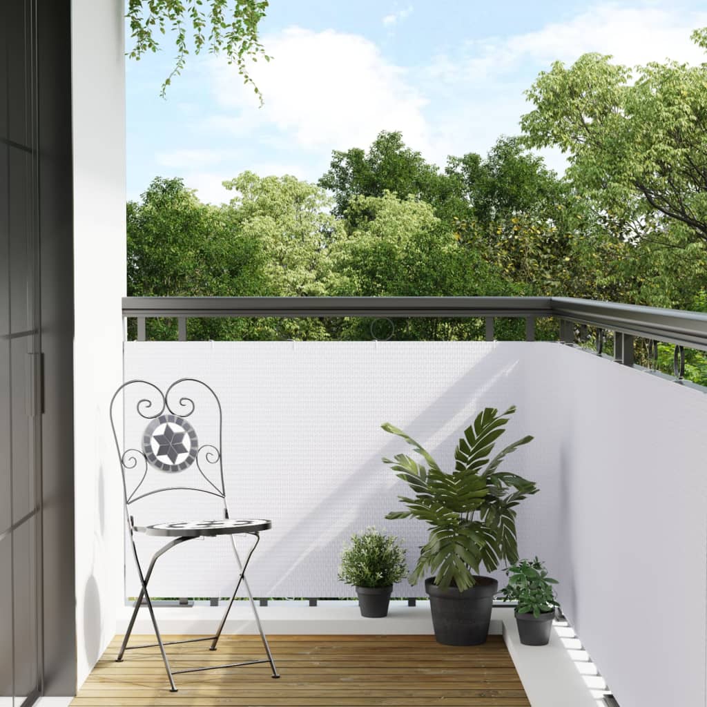 vidaXL Tela de varanda 300x90 cm vime PE branco