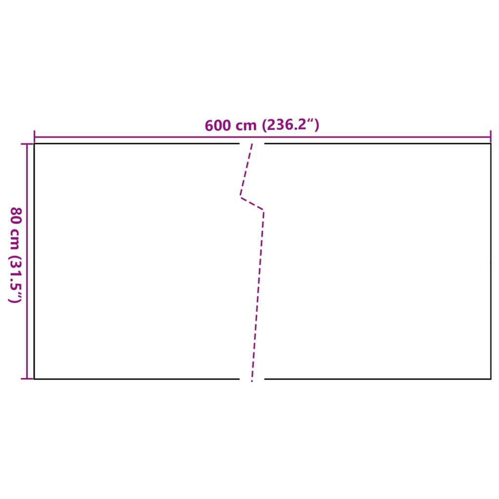 vidaXL Tela de varanda 600x80 cm vime PE castanho-claro