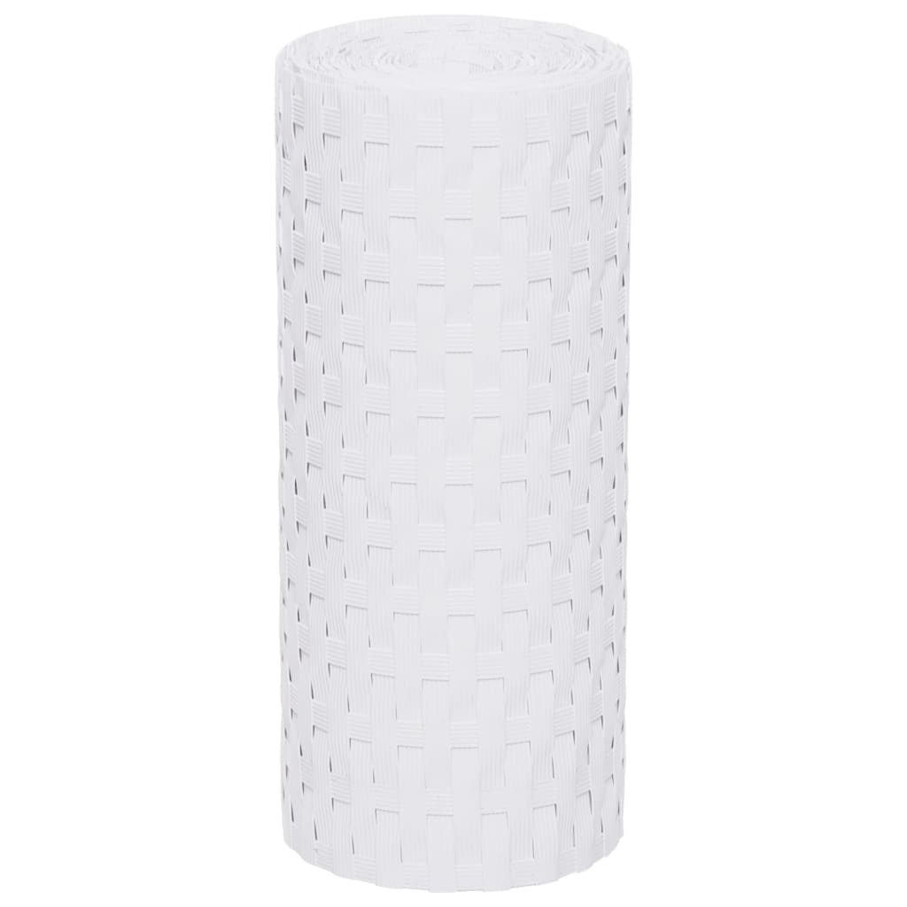 vidaXL Telas de varanda 5 pcs 255x19 cm vime PE branco