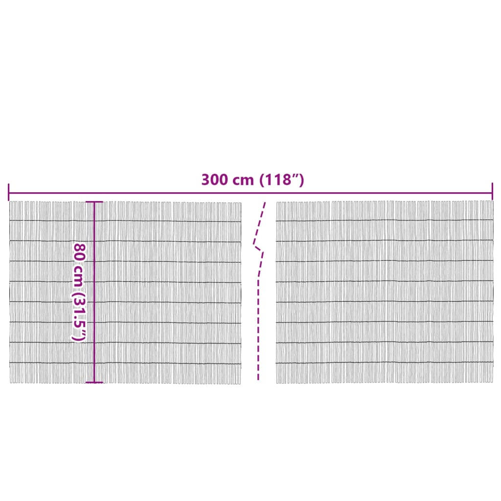 vidaXL Vedação de jardim 300x80 cm cana