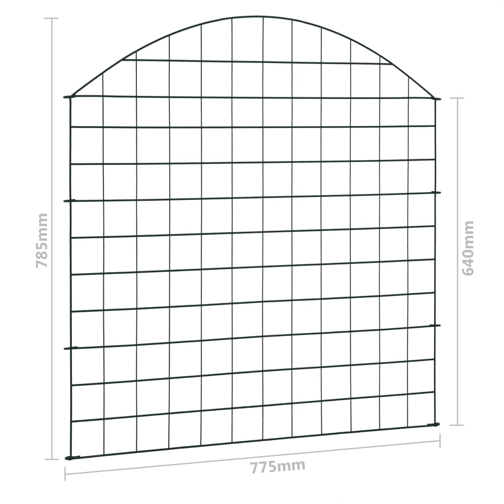 vidaXL Conj. painéis de vedação arqueados p/ jardim 77,5x78,5 cm verde