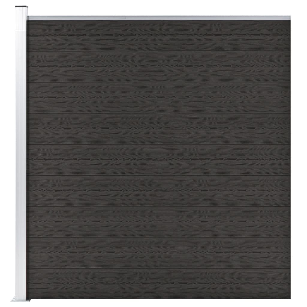 vidaXL Painel de vedação WPC 175x186 cm preto