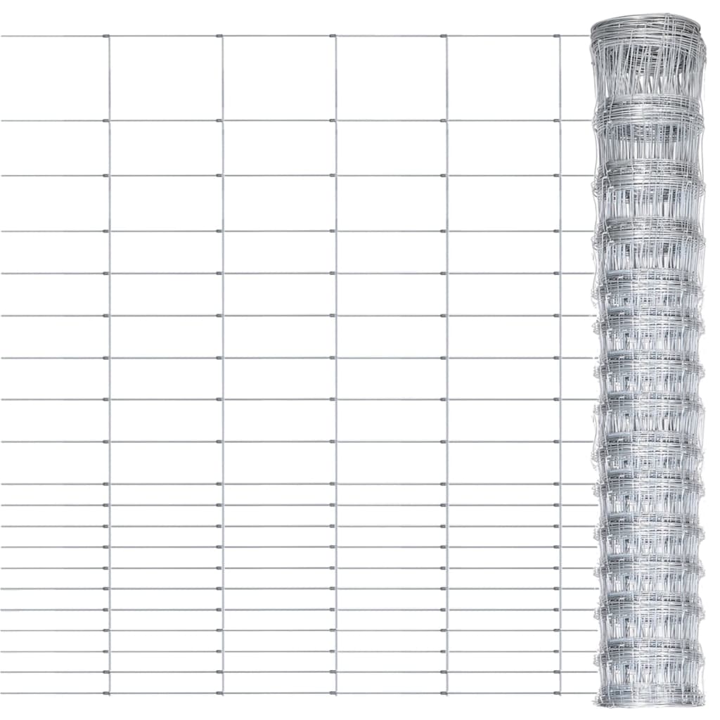 vidaXL Cerca de jardim 50x1,6 m aço galvanizado prateado