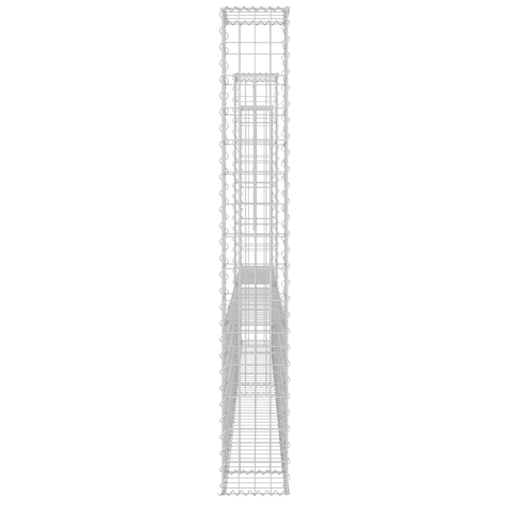 vidaXL Cesto gabião em forma de U c/ 3 postes 260x20x150 cm ferro