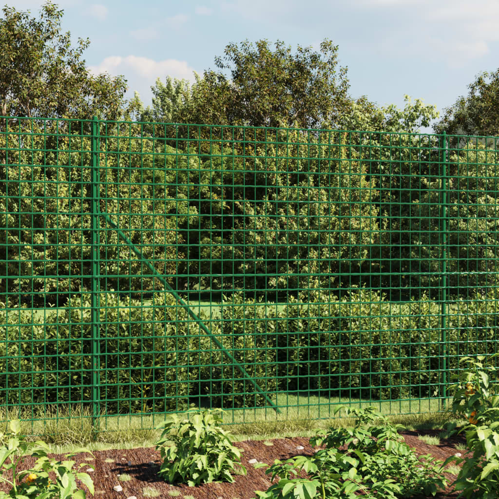 vidaXL Cerca de malha de arame 1,8x10 m aço galvanizado verde