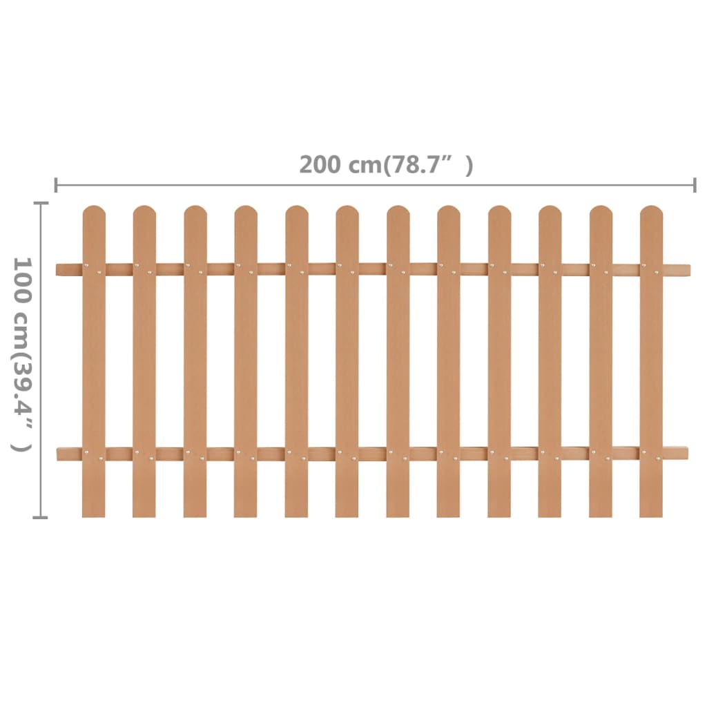 vidaXL Cerca de estacas em WPC 200x100 cm