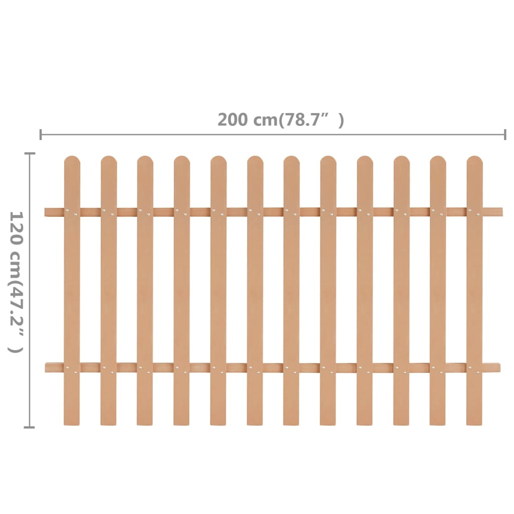 vidaXL Cerca de estacas em WPC 200x120 cm