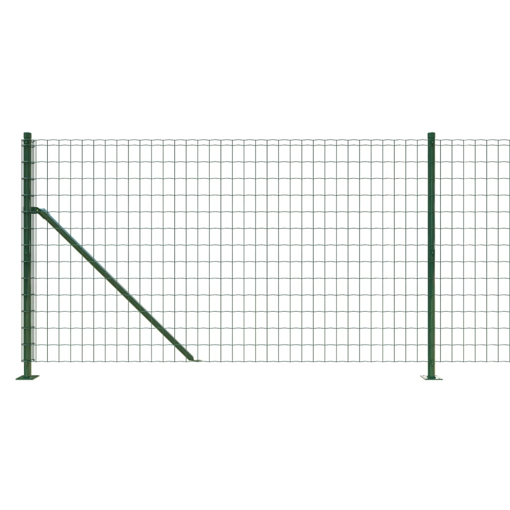 vidaXL Cerca de malha de arame com flange 0,8x25 m verde