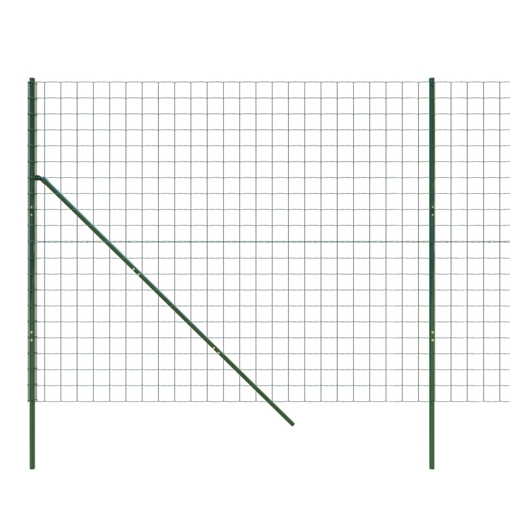 vidaXL Cerca de malha de arame 2,2x25 m aço galvanizado verde