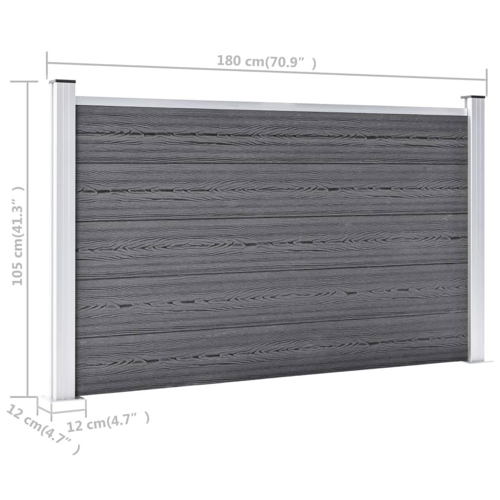 vidaXL Painel de vedação para jardim 526x106 cm WPC cinzento