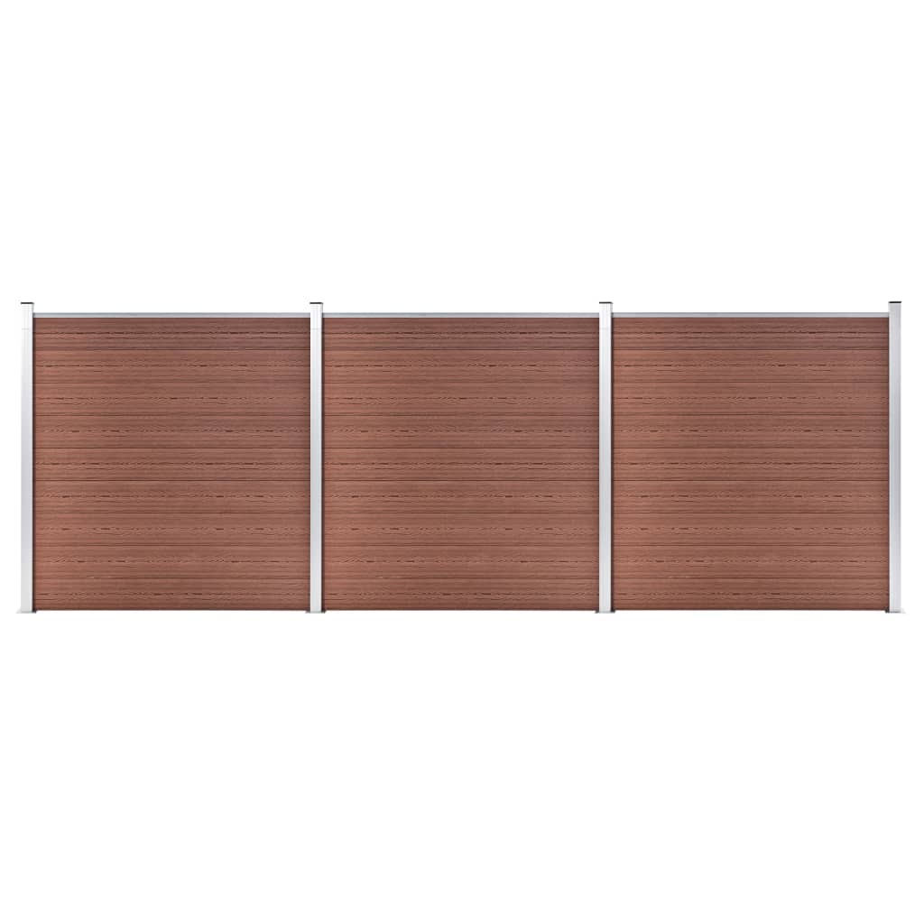 vidaXL Painel de vedação para jardim 526x186 cm WPC castanho