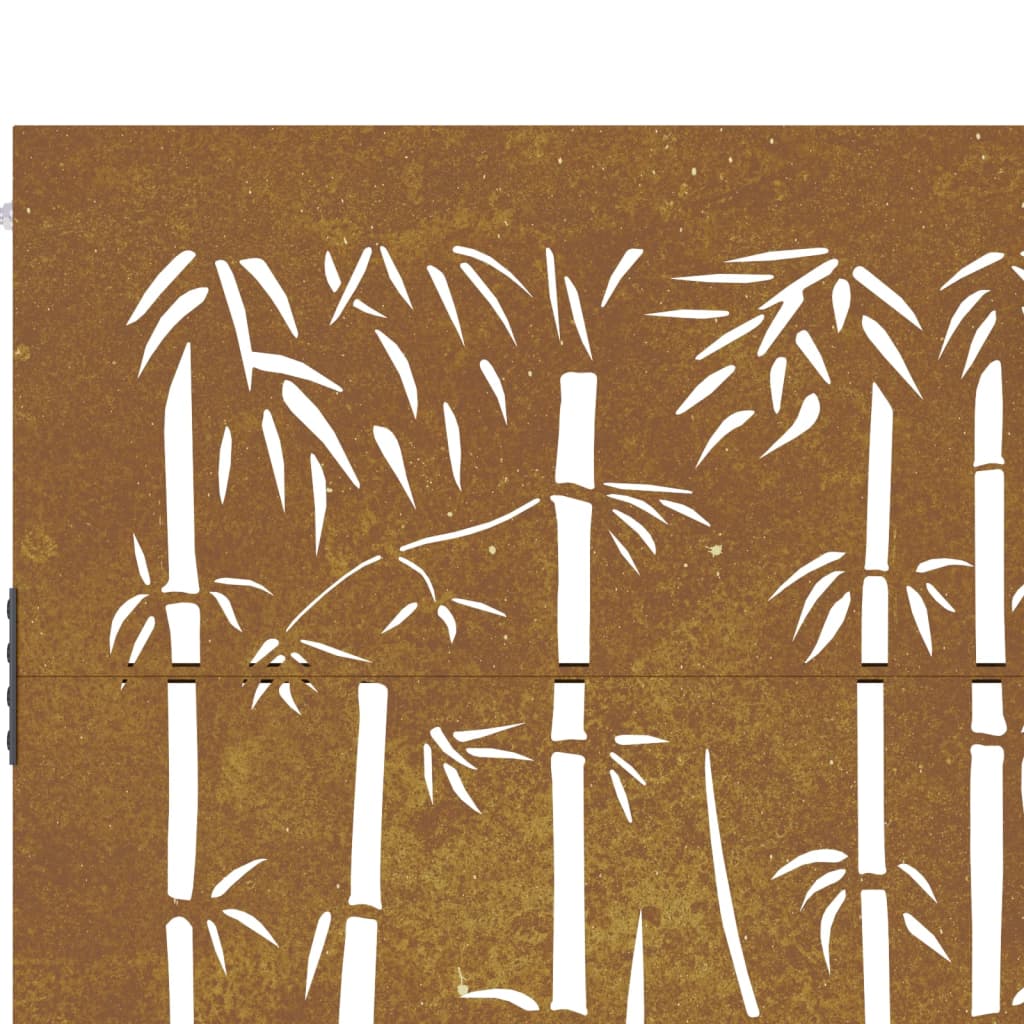 vidaXL Portão de jardim 105x155 cm aço corten design bambu