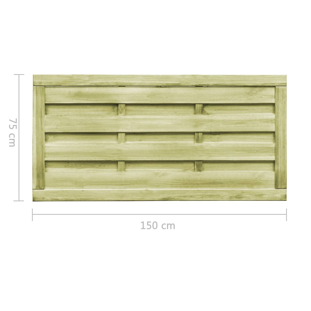 vidaXL Portão de jardim 2 pcs 150x75 cm pinho impregnado verde