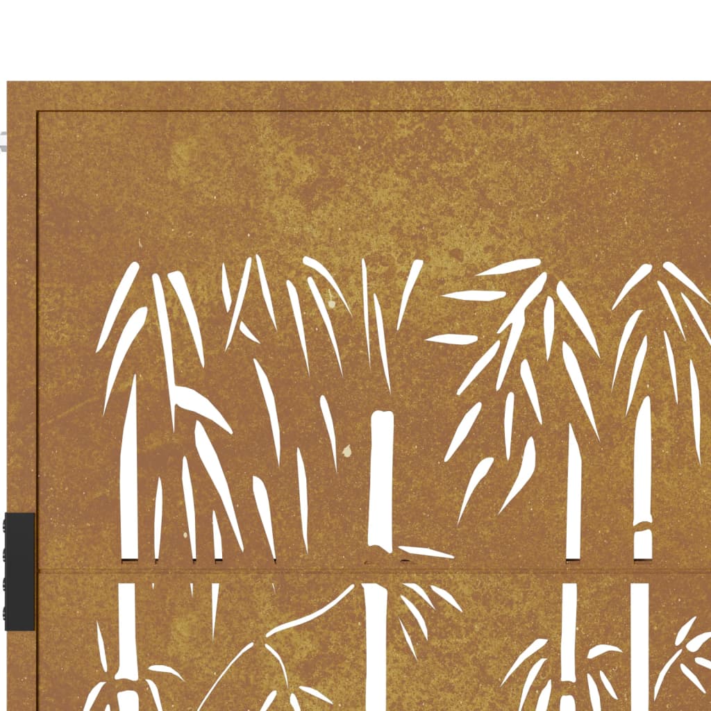 vidaXL Portão de jardim 105x180 cm aço corten design bambu