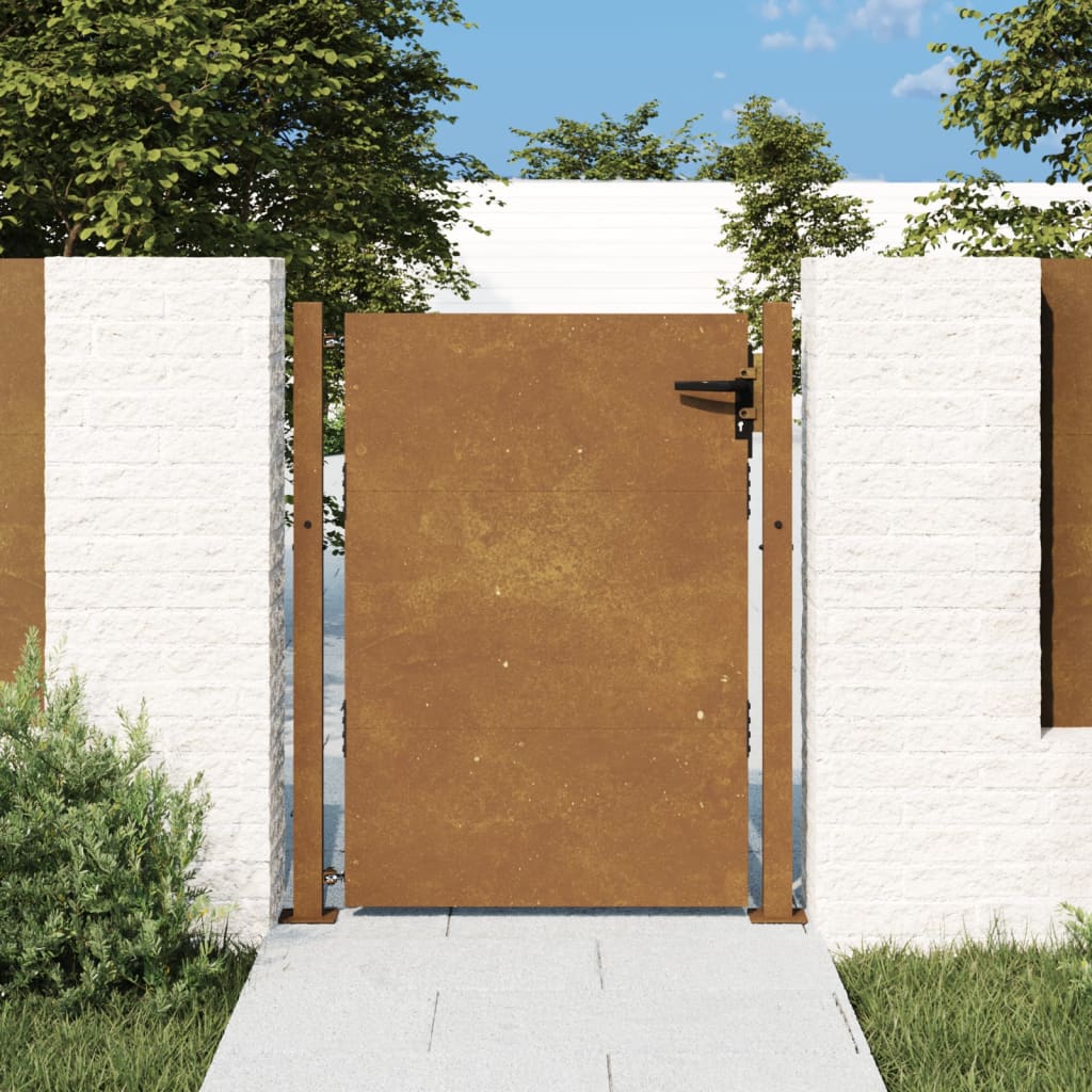 vidaXL Portão de jardim 105x130 cm aço corten