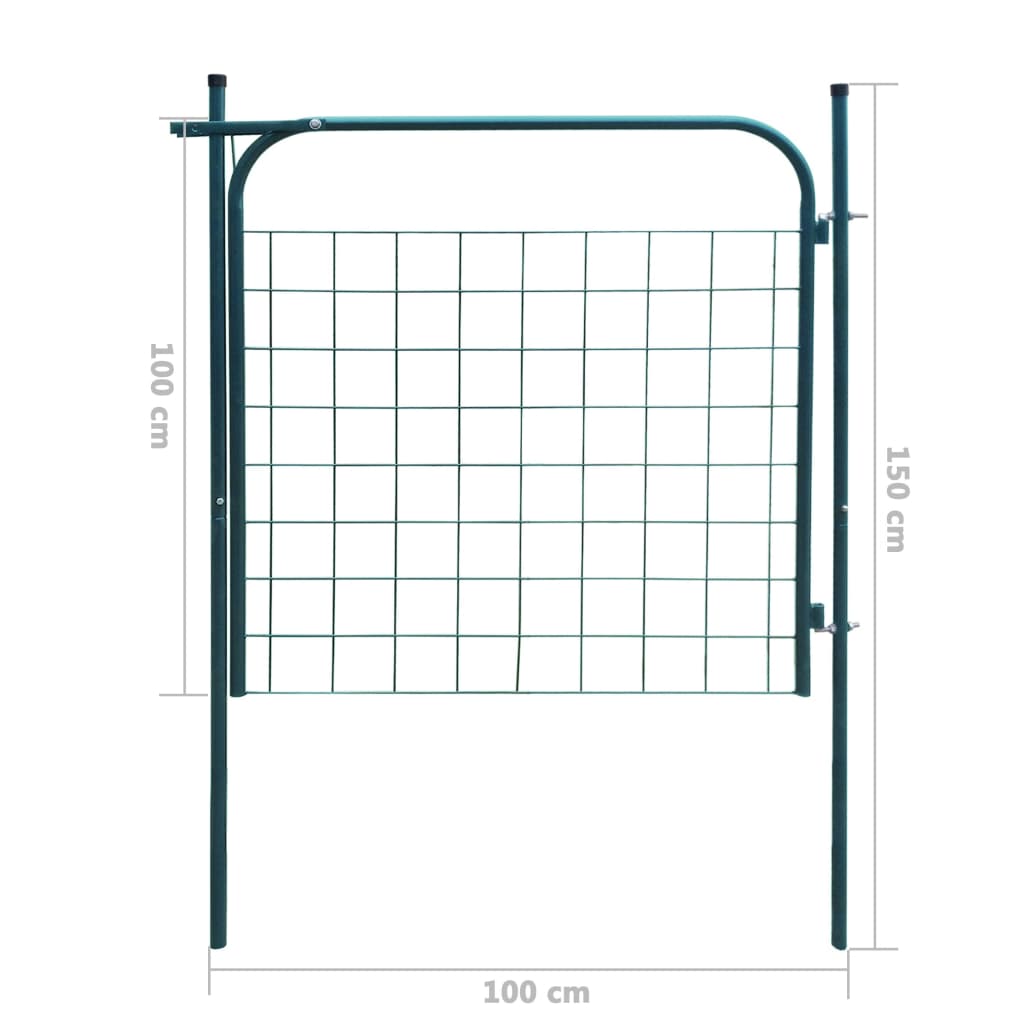 vidaXL Portão de cerca de jardim 100x100 cm verde