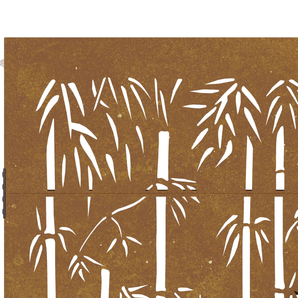 vidaXL Portão de jardim 85x200 cm aço corten design bambu