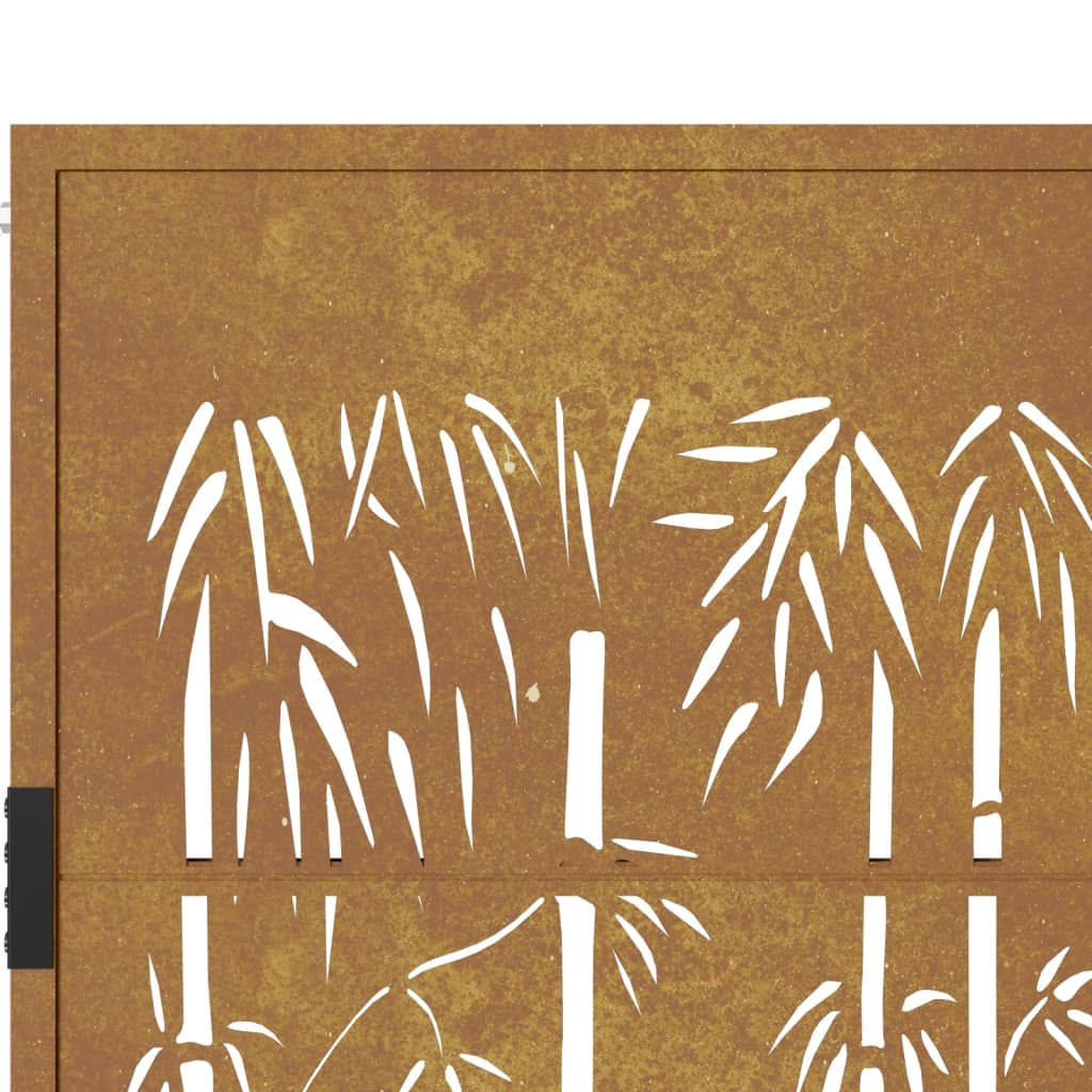 vidaXL Portão de jardim 105x130 cm aço corten design bambu