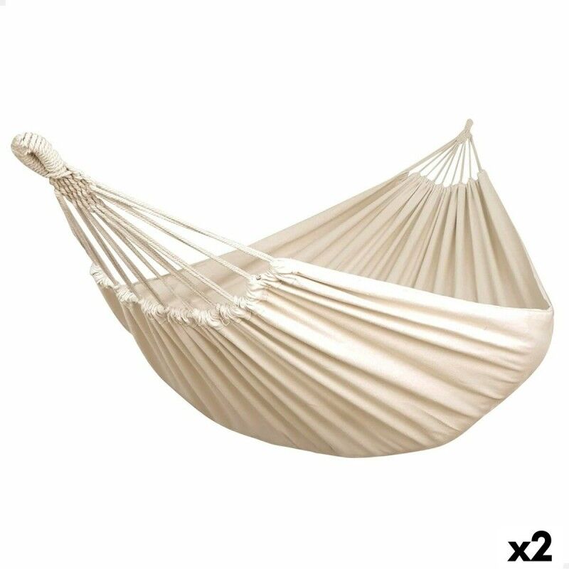 Aktive|Cama de Rede Aktive Bege 220 x 150 cm (2 Unidades) Aktive|Cama de Rede Aktive Bege 220 x 150 cm (2 Unidades)