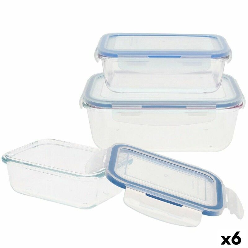 Max Home|Conjunto de Recipientes de Cozinha Herméticos Empilháveis Max Home 6 Unidades 23 x 7,5 x 17,5 cm Max Home|Conjunto de Recipientes de Cozinha Herméticos Empilháveis Max Home 6 Unidades 23 x 7,5 x 17,5 cm