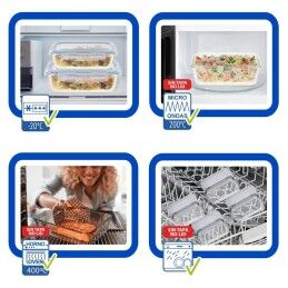 Max Home|Conjunto de Recipientes de Cozinha Herméticos Empilháveis Max Home 6 Unidades 23 x 7,5 x 17,5 cm