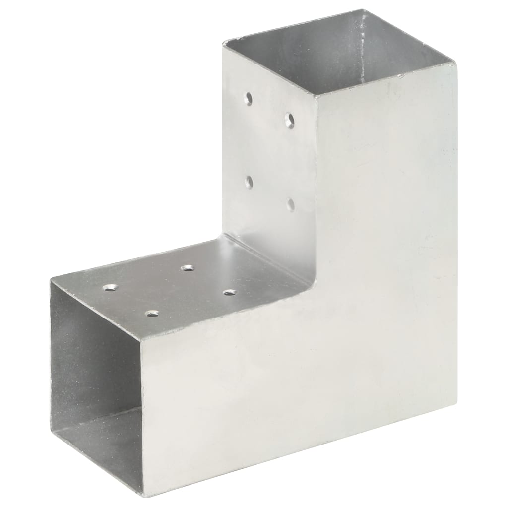 vidaXL Base para poste em forma de L 81x81 mm metal galvanizado