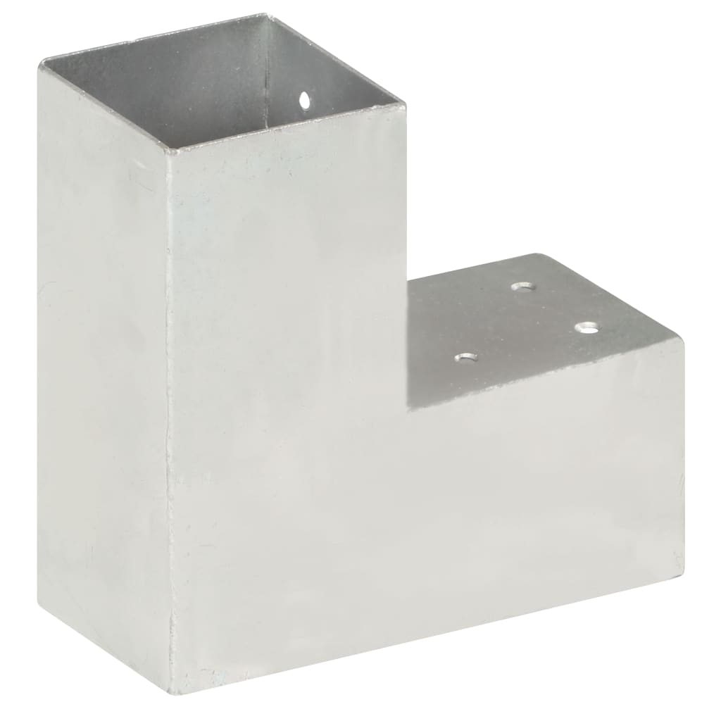 vidaXL Base para poste em forma de L 81x81 mm metal galvanizado