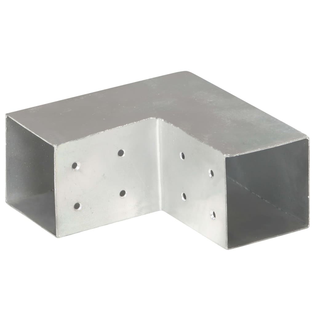 vidaXL Base para poste em forma de L 81x81 mm metal galvanizado