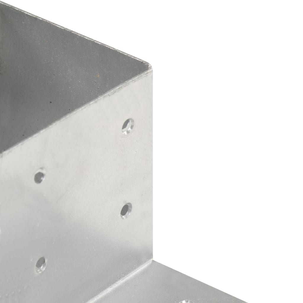 vidaXL Base para poste em forma de L 81x81 mm metal galvanizado