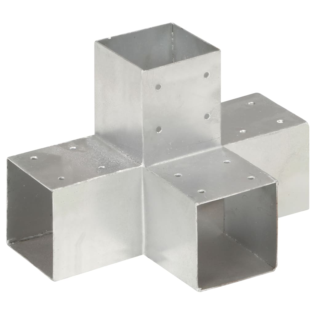 vidaXL Base para poste em forma de X 91x91 mm metal galvanizado