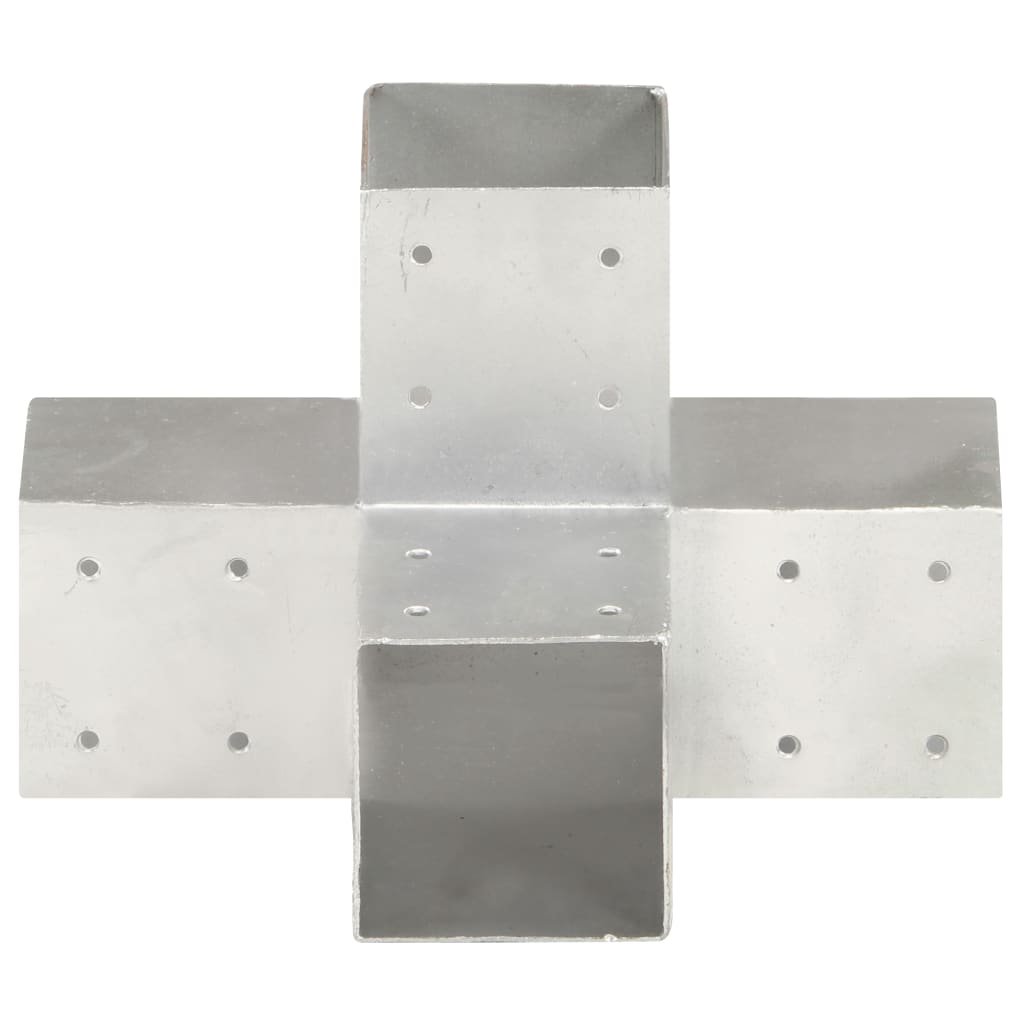 vidaXL Base para poste em forma de X 91x91 mm metal galvanizado