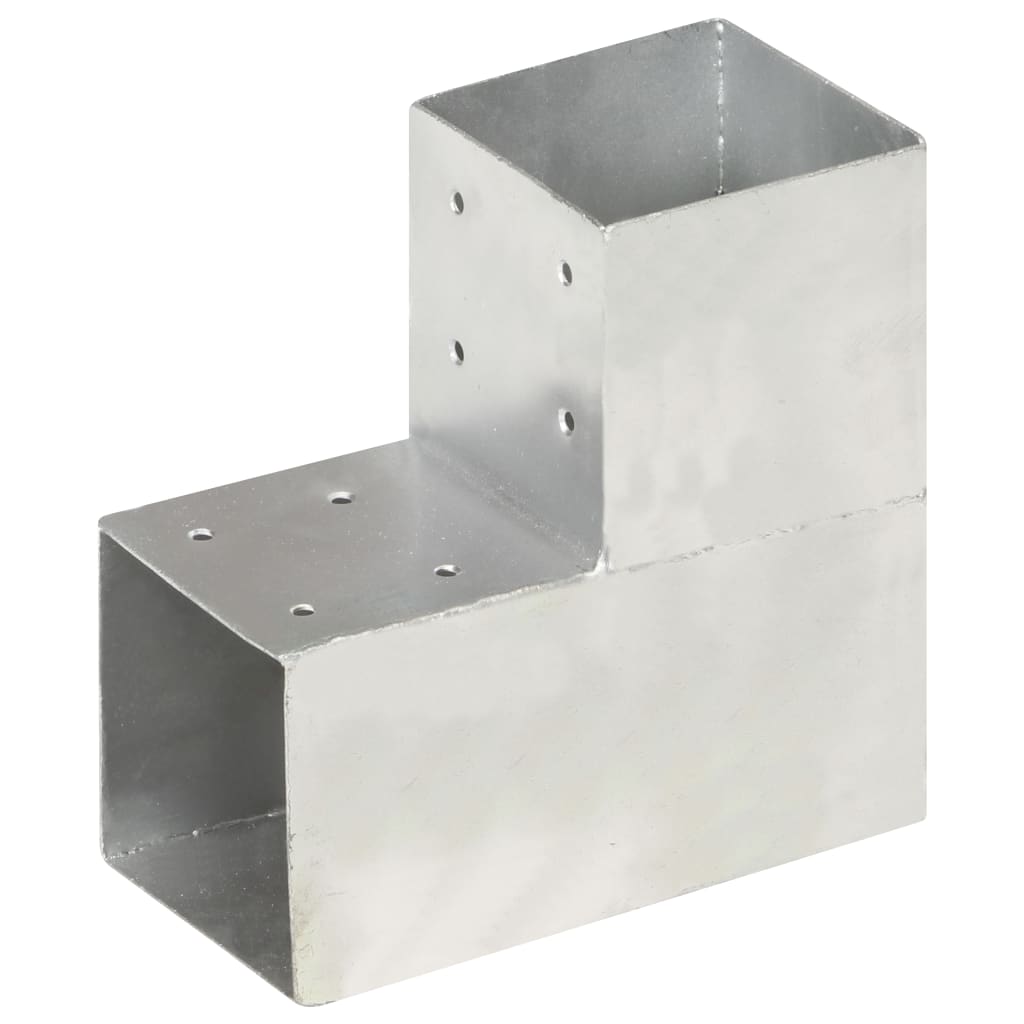 vidaXL Base para poste em forma de L 101x101 mm metal galvanizado