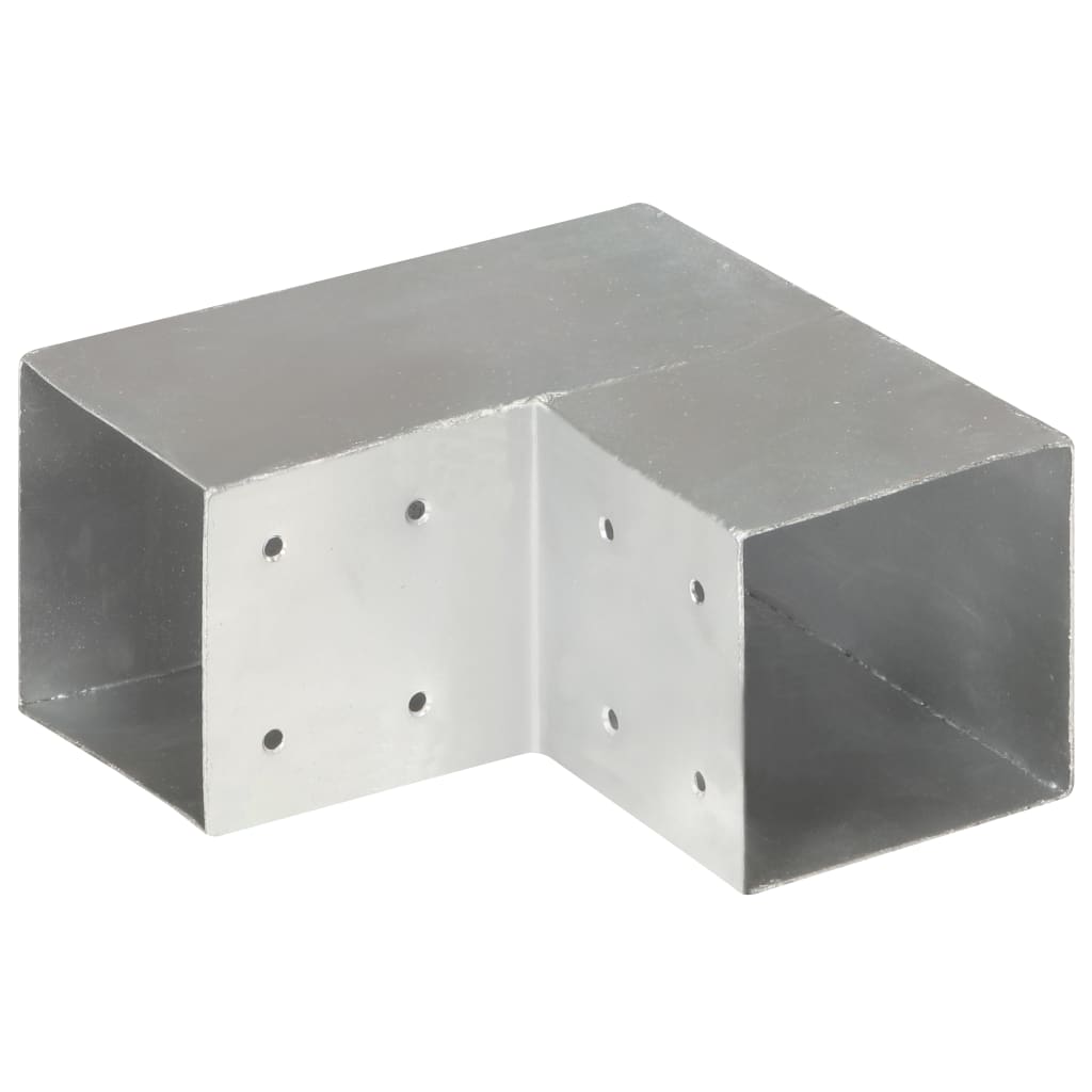 vidaXL Base para poste em forma de L 101x101 mm metal galvanizado