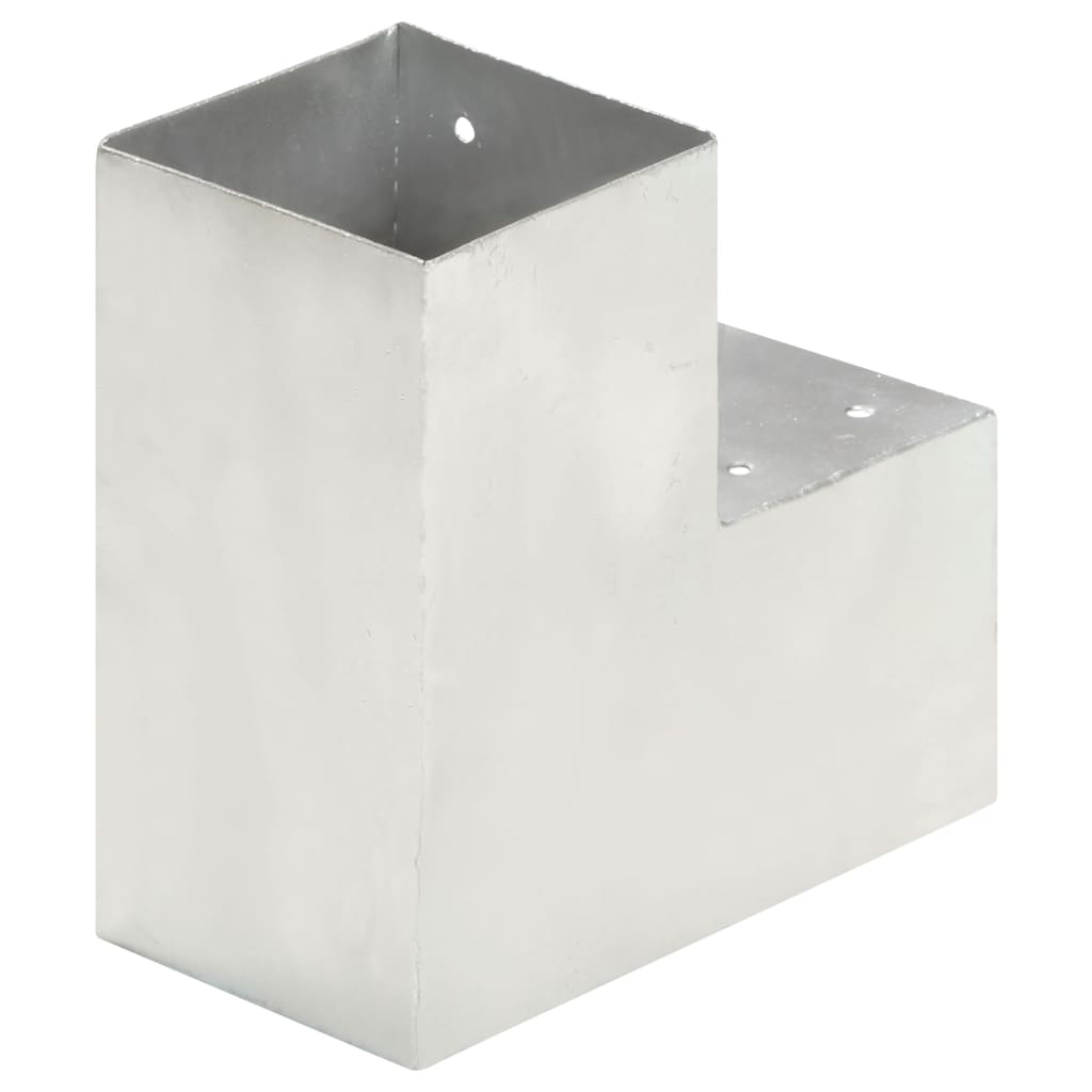 vidaXL Base para poste em forma de L 101x101 mm metal galvanizado