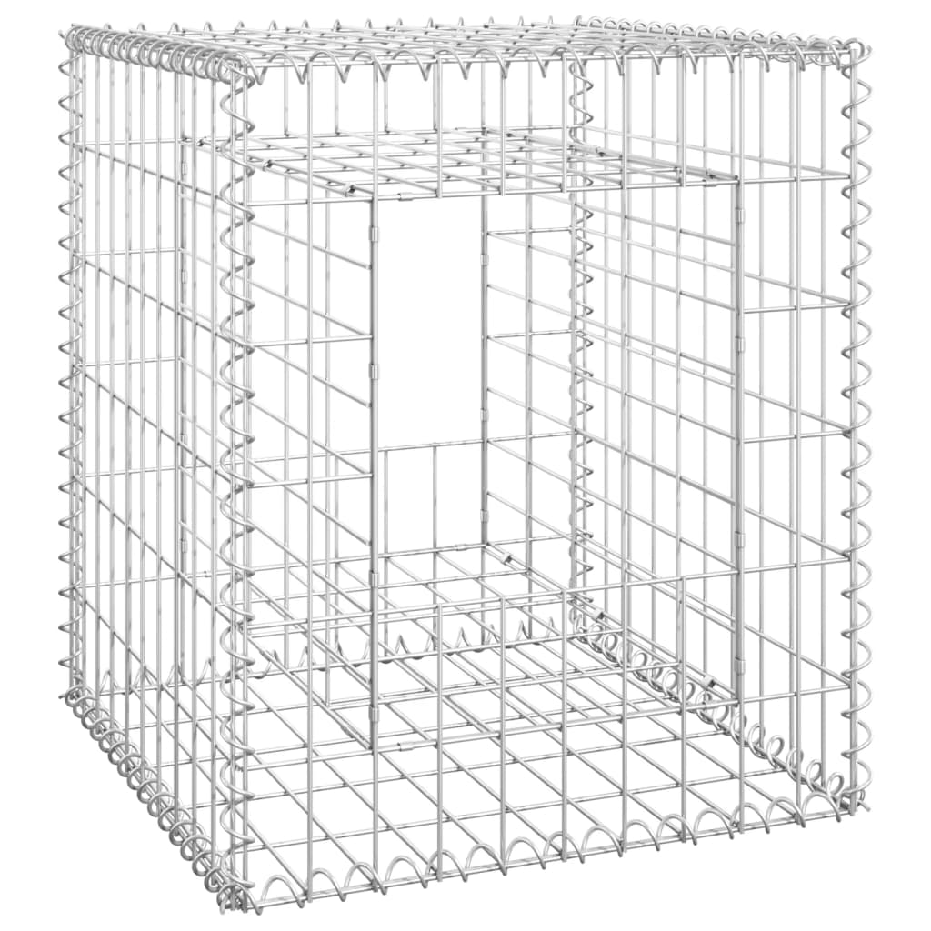 vidaXL Postes/cestos gabião 2 pcs 50x50x60 cm ferro