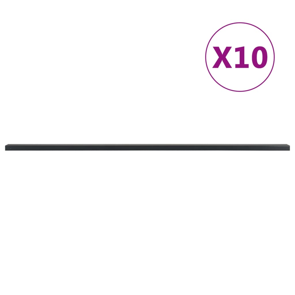 vidaXL Postes de vedação para jardim 10 pcs 220 cm aço cinzento