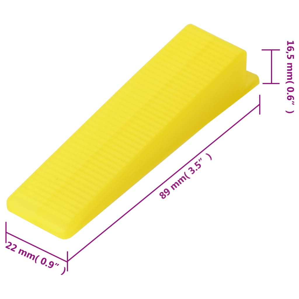 vidaXL Sistema nivelação de ladrilhos 250 cunhas 500 niveladores 3 mm