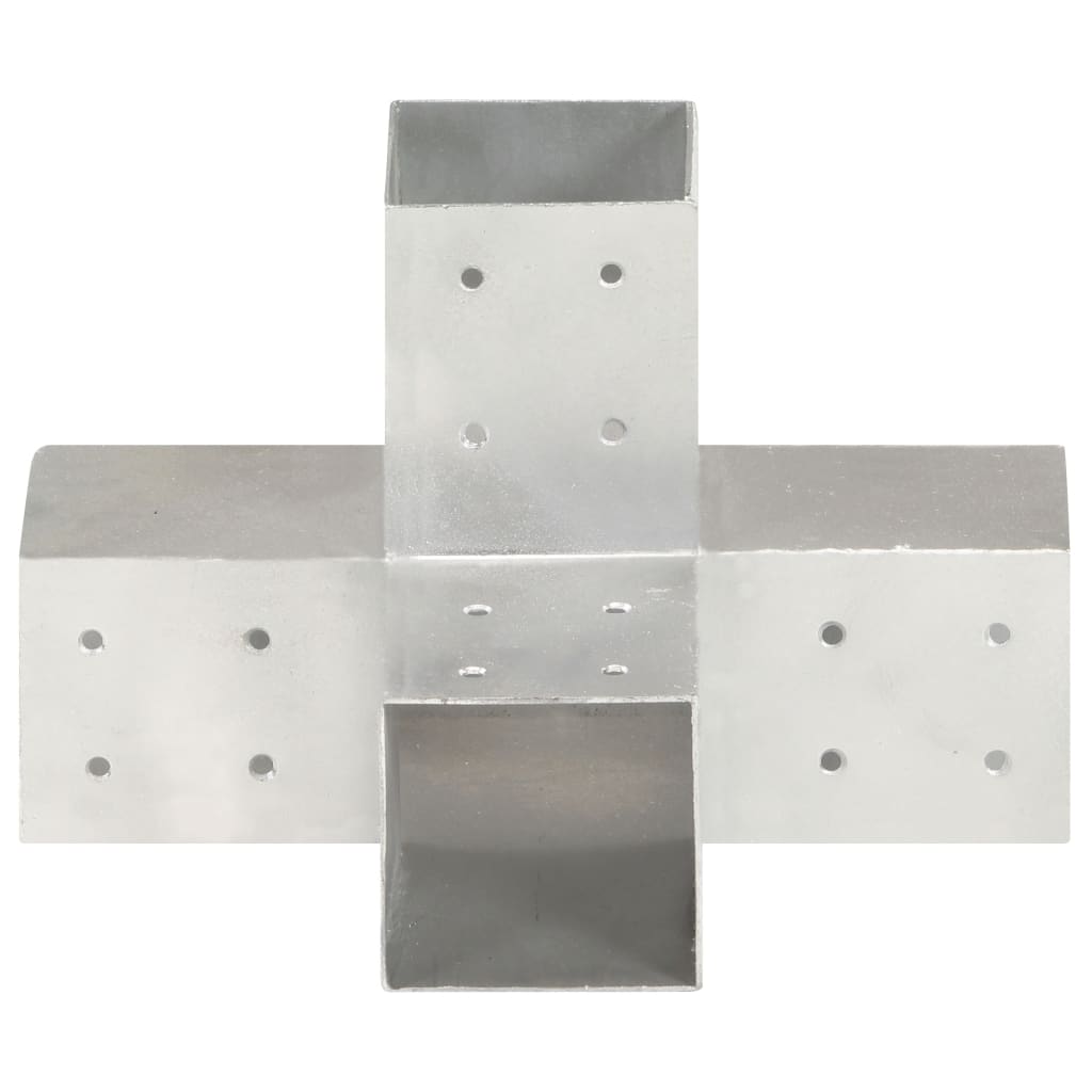 vidaXL Base para poste em forma de X 81x81 mm metal galvanizado