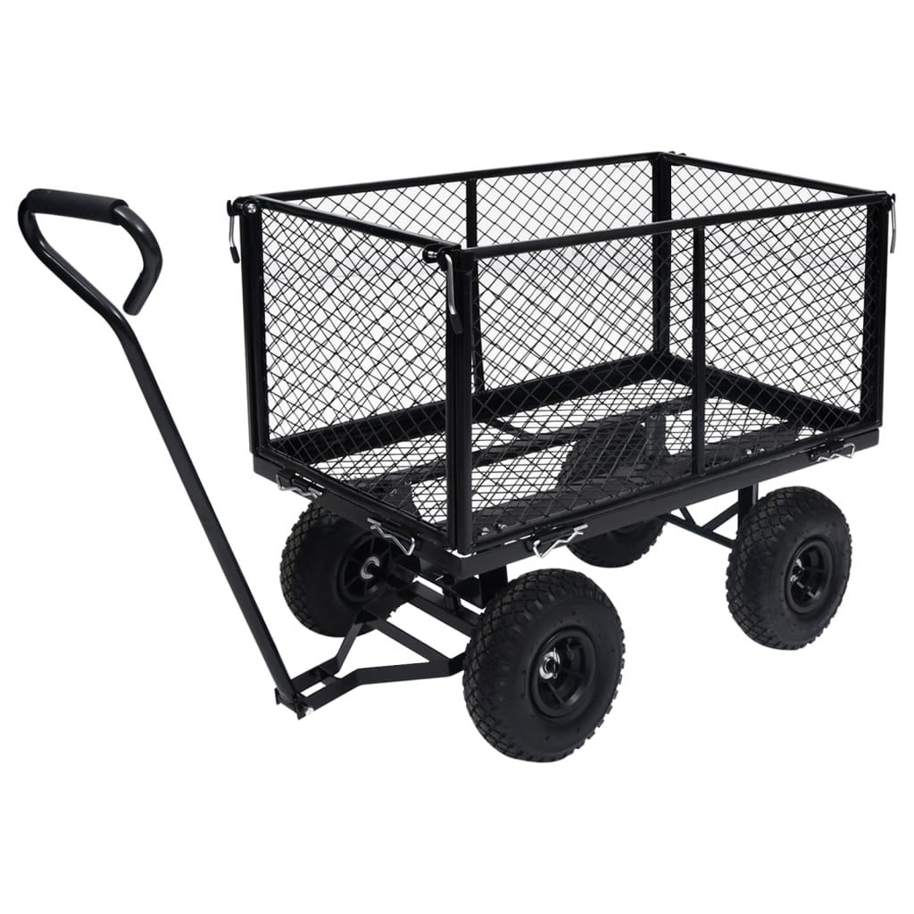 vidaXL Carrinho de mão para jardim 350 kg preto